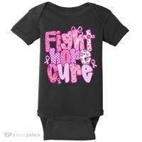 Preppy Breast Cancer Survivor Fight Hope Cure Baby Bodysuit thumb 0