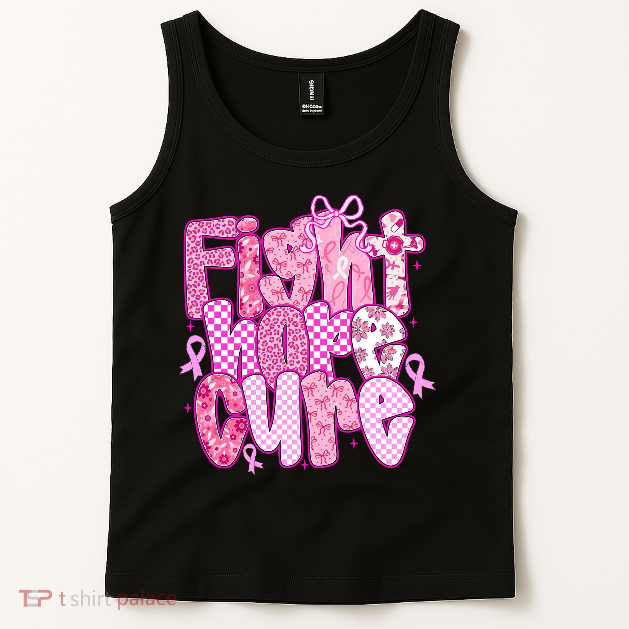 Preppy Breast Cancer Survivor Fight Hope Cure Tank Top