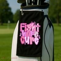 Preppy Breast Cancer Survivor Fight Hope Cure Golf Towel thumb 2
