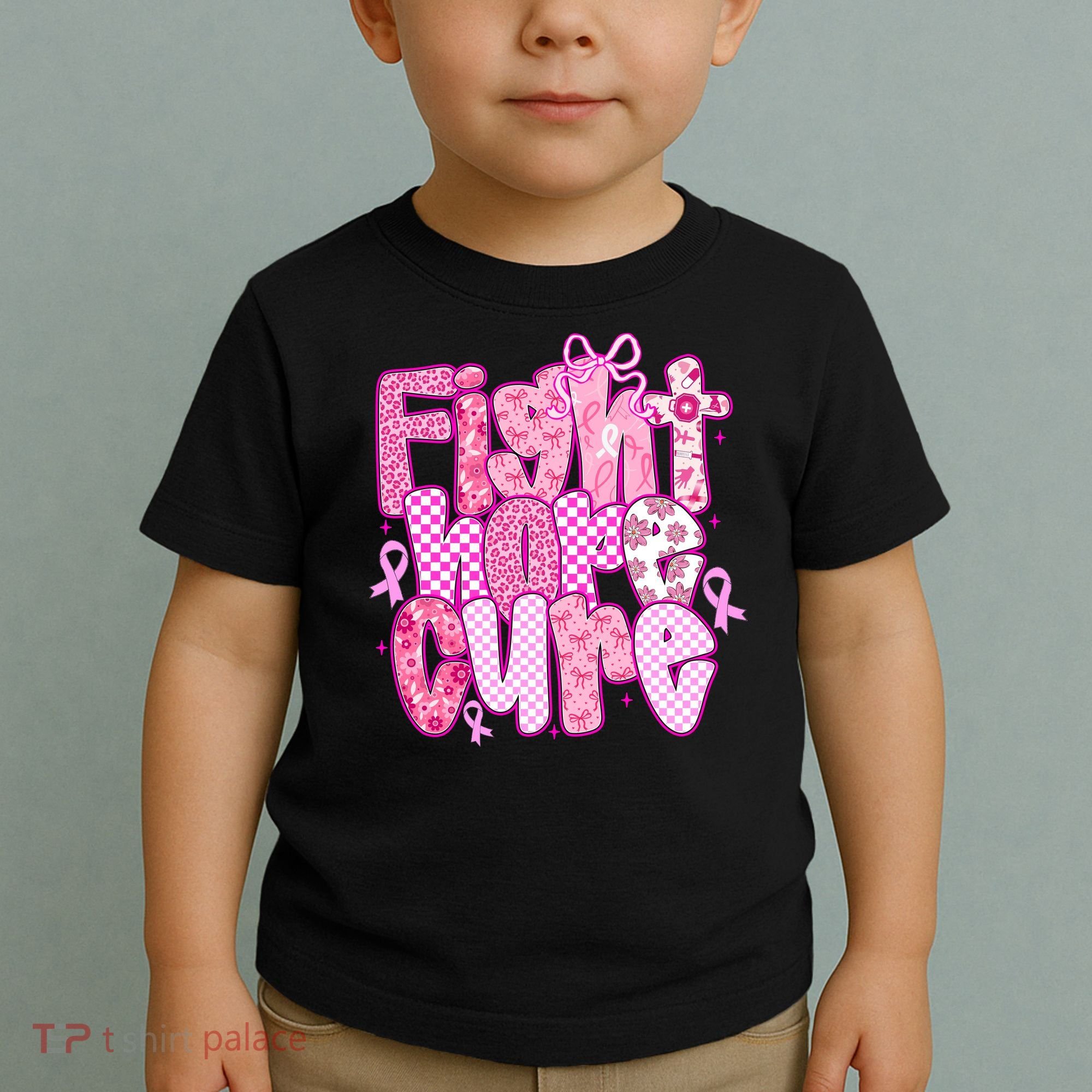 Preppy Breast Cancer Survivor Fight Hope Cure Toddler T-Shirt