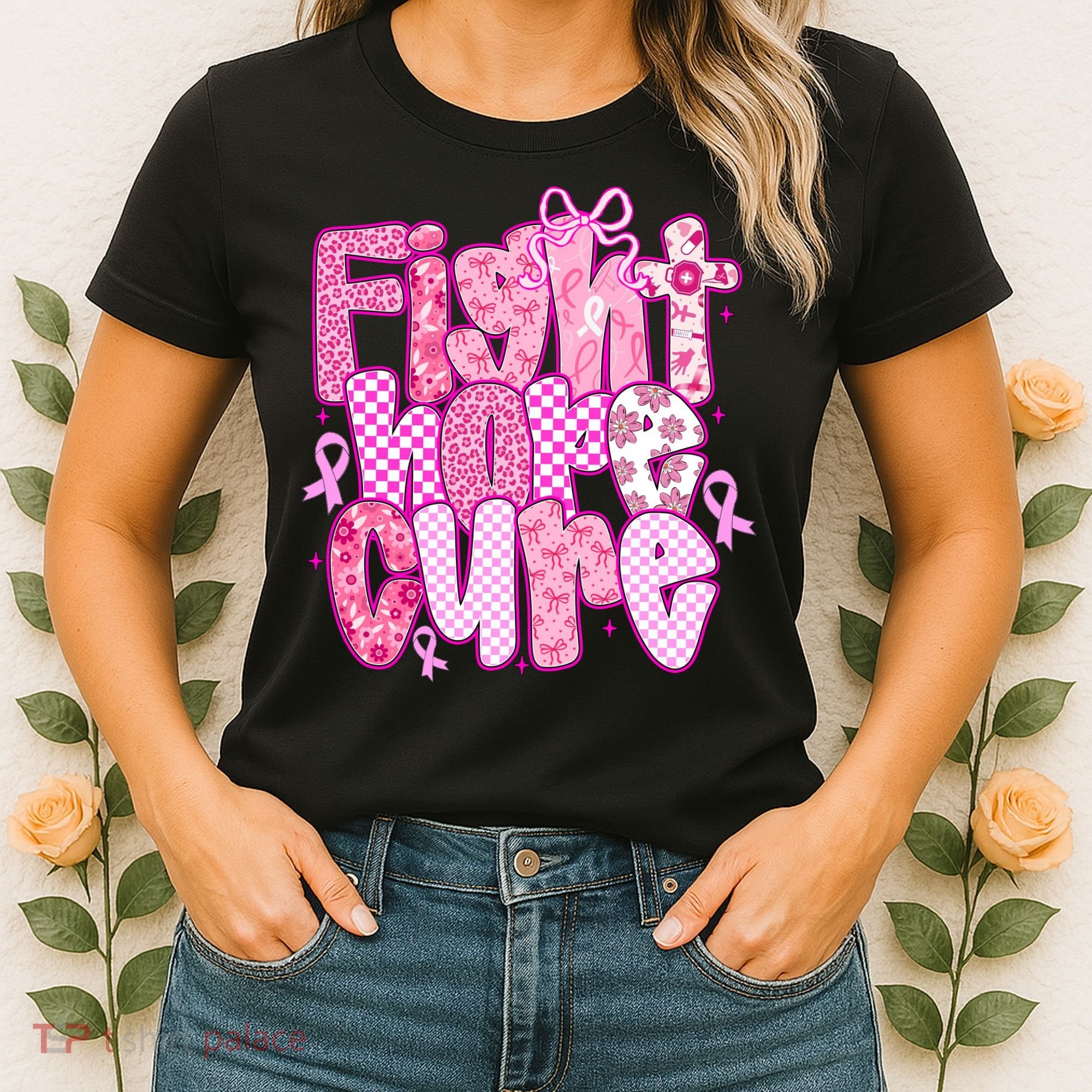 Preppy Breast Cancer Survivor Fight Hope Cure Women's T-Shirt