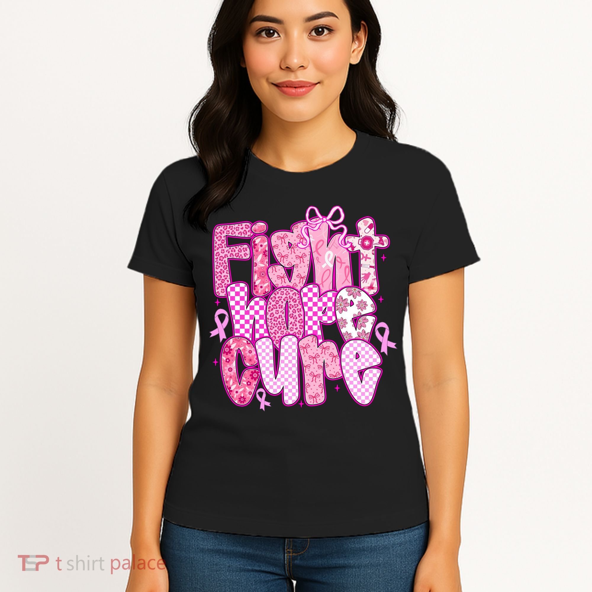 Preppy Breast Cancer Survivor Fight Hope Cure Women's T-Shirt