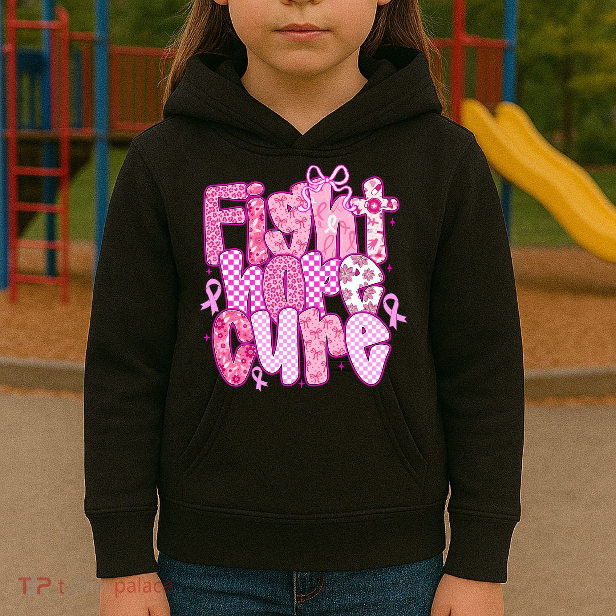 Preppy Breast Cancer Survivor Fight Hope Cure Kids Hoodie
