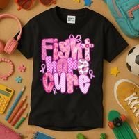 Preppy Breast Cancer Survivor Fight Hope Cure Kids T-Shirt thumb 3