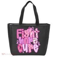 Preppy Breast Cancer Survivor Fight Hope Cure Tote Bag thumb 0