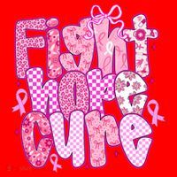Preppy Breast Cancer Survivor Fight Hope Cure Santa Hat thumb 1