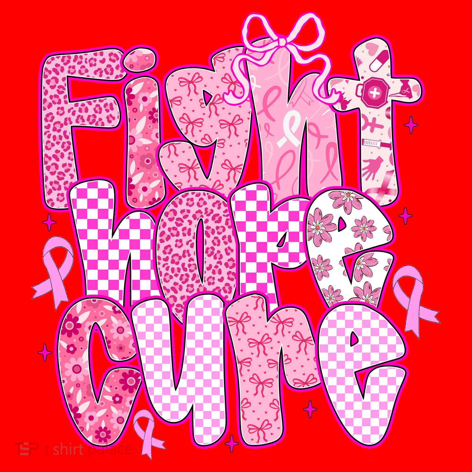Preppy Breast Cancer Survivor Fight Hope Cure Santa Hat