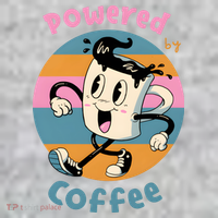 Powered By Coffee Lover Cute Coffee Cup Retro The Baniff Cuffed Pom Beanie thumb 2