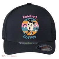 Powered By Coffee Lover Cute Coffee Cup Retro Flexfit Unipanel Trucker Cap thumb 0