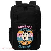 Powered By Coffee Lover Cute Coffee Cup Retro Impact Tech Backpack thumb 0