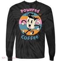 Powered By Coffee Lover Cute Coffee Cup Retro Tie-Dye Long Sleeve Shirt thumb 0