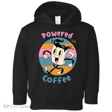Powered By Coffee Lover Cute Coffee Cup Retro Toddler Hoodie