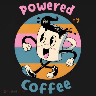 Powered By Coffee Lover Cute Coffee Cup Retro Toddler Hoodie