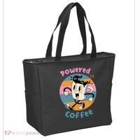 Powered By Coffee Lover Cute Coffee Cup Retro Tote Bag thumb 2