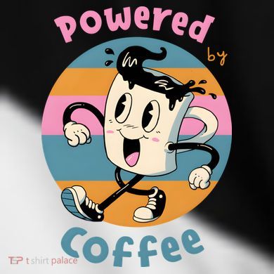Powered By Coffee Lover Cute Coffee Cup Retro Toddler Fine Jersey T-Shirt