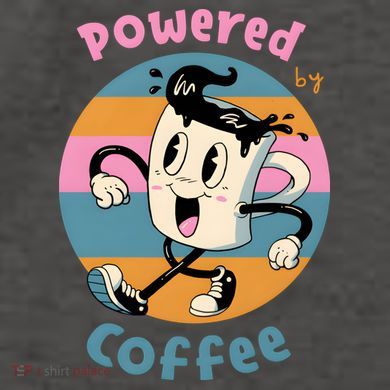 Powered By Coffee Lover Cute Coffee Cup Retro Vector Backpack