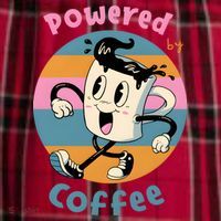 Powered By Coffee Lover Cute Coffee Cup Retro Women's Flannel Plaid Pajama Pants thumb 2