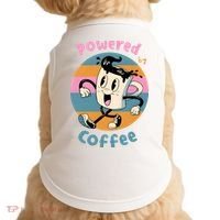 Powered By Coffee Lover Cute Coffee Cup Retro Doggie Tank thumb 0