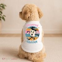 Powered By Coffee Lover Cute Coffee Cup Retro Doggie Tank thumb 2