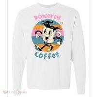 Powered By Coffee Lover Cute Coffee Cup Retro Comfort Colors Heavyweight Long Sleeve T-Shirt thumb 0