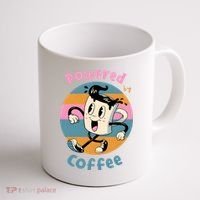 Powered By Coffee Lover Cute Coffee Cup Retro Coffee Mug thumb 1