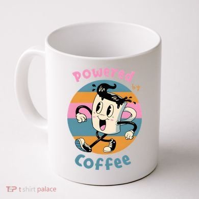 Powered By Coffee Lover Cute Coffee Cup Retro Coffee Mug