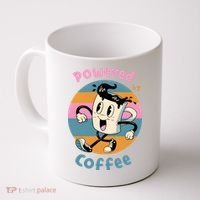 Powered By Coffee Lover Cute Coffee Cup Retro Coffee Mug thumb 0