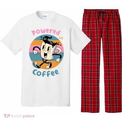 Powered By Coffee Lover Cute Coffee Cup Retro Pajama Set