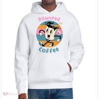 Powered By Coffee Lover Cute Coffee Cup Retro District V.I.T. Heavyweight Hoodie thumb 0