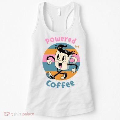 Powered By Coffee Lover Cute Coffee Cup Retro Women's Tank Top