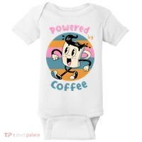 Powered By Coffee Lover Cute Coffee Cup Retro Baby Bodysuit thumb 0