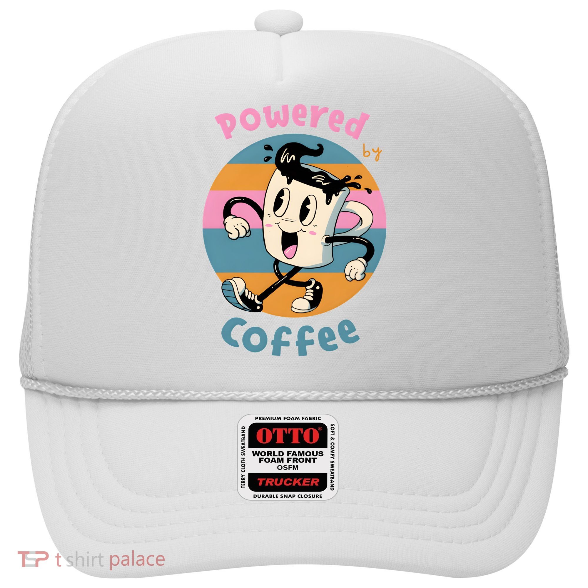 Powered By Coffee Lover Cute Coffee Cup Retro Hat