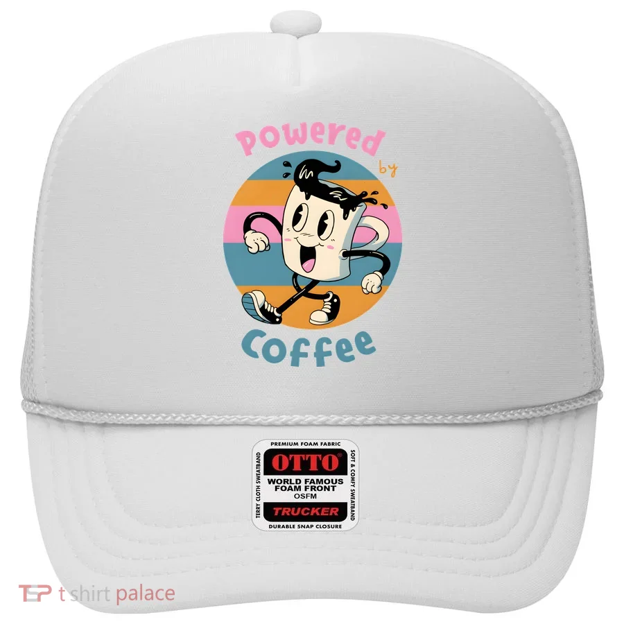 Powered By Coffee Lover Cute Coffee Cup Retro Hat