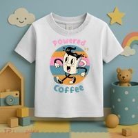 Powered By Coffee Lover Cute Coffee Cup Retro Toddler T-Shirt thumb 3