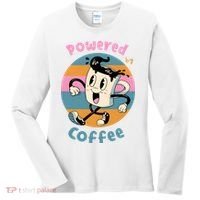 Powered By Coffee Lover Cute Coffee Cup Retro Women's Long Sleeve Shirt thumb 0
