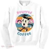 Powered By Coffee Lover Cute Coffee Cup Retro Kids Sweatshirt thumb 0