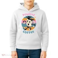 Powered By Coffee Lover Cute Coffee Cup Retro Kids Hoodie thumb 4