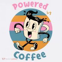 Powered By Coffee Lover Cute Coffee Cup Retro Kids Long Sleeve Shirt thumb 2