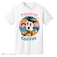 Powered By Coffee Lover Cute Coffee Cup Retro Kids T-Shirt thumb 0