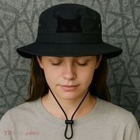 Pocket Black Cat Lover Gift Bucket Hat thumb 3