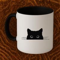 Pocket Black Cat Lover Gift Coffee Mug thumb 2