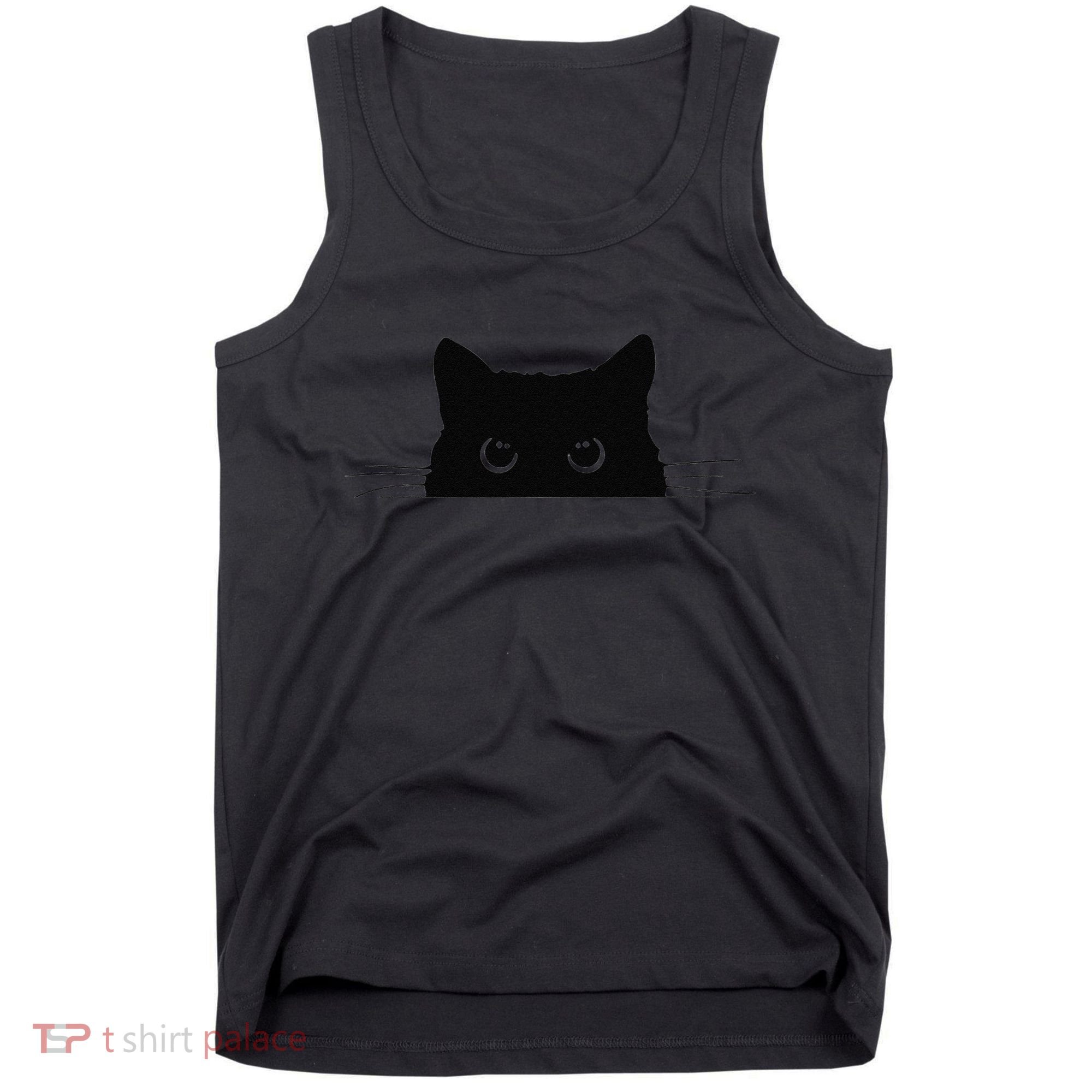 Pocket Black Cat Lover Gift Tank Top