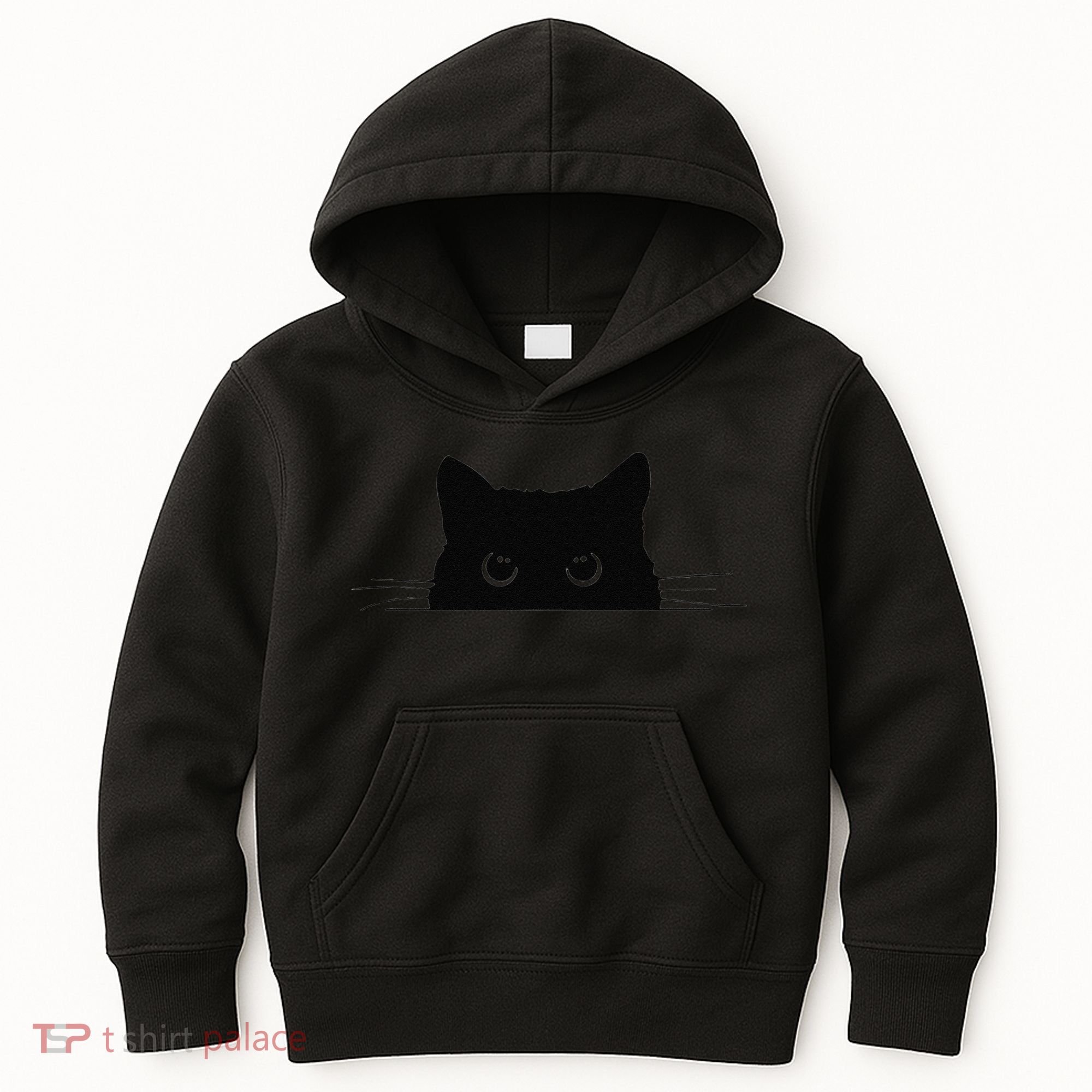 Pocket Black Cat Lover Gift Kids Hoodie