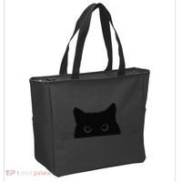 Pocket Black Cat Lover Gift Tote Bag thumb 2
