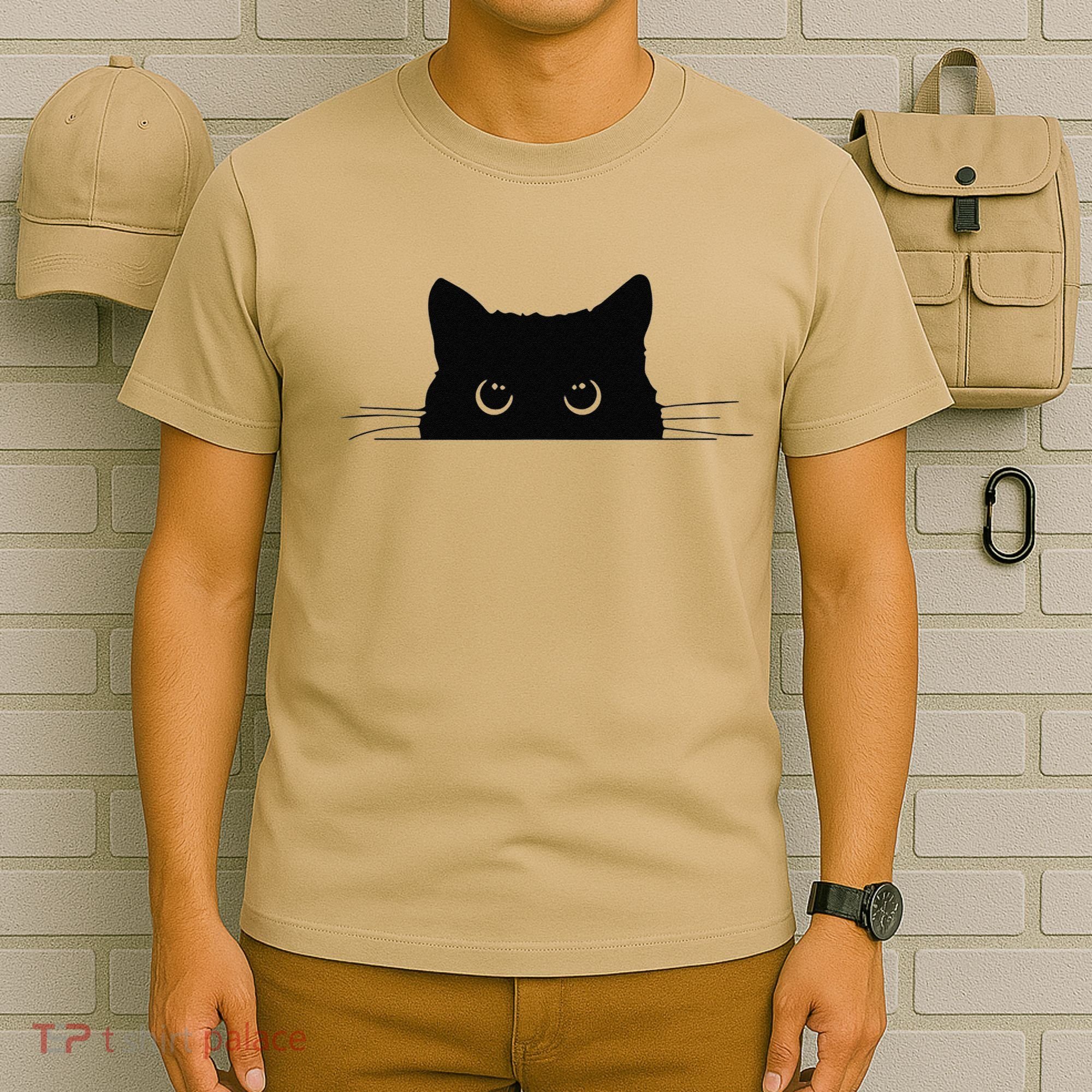 Pocket Black Cat Lover Gift T-Shirt