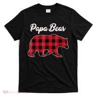 Papa Bear Christmas Pajama Red Plaid Buffalo Family TShirt T-Shirt thumb 0