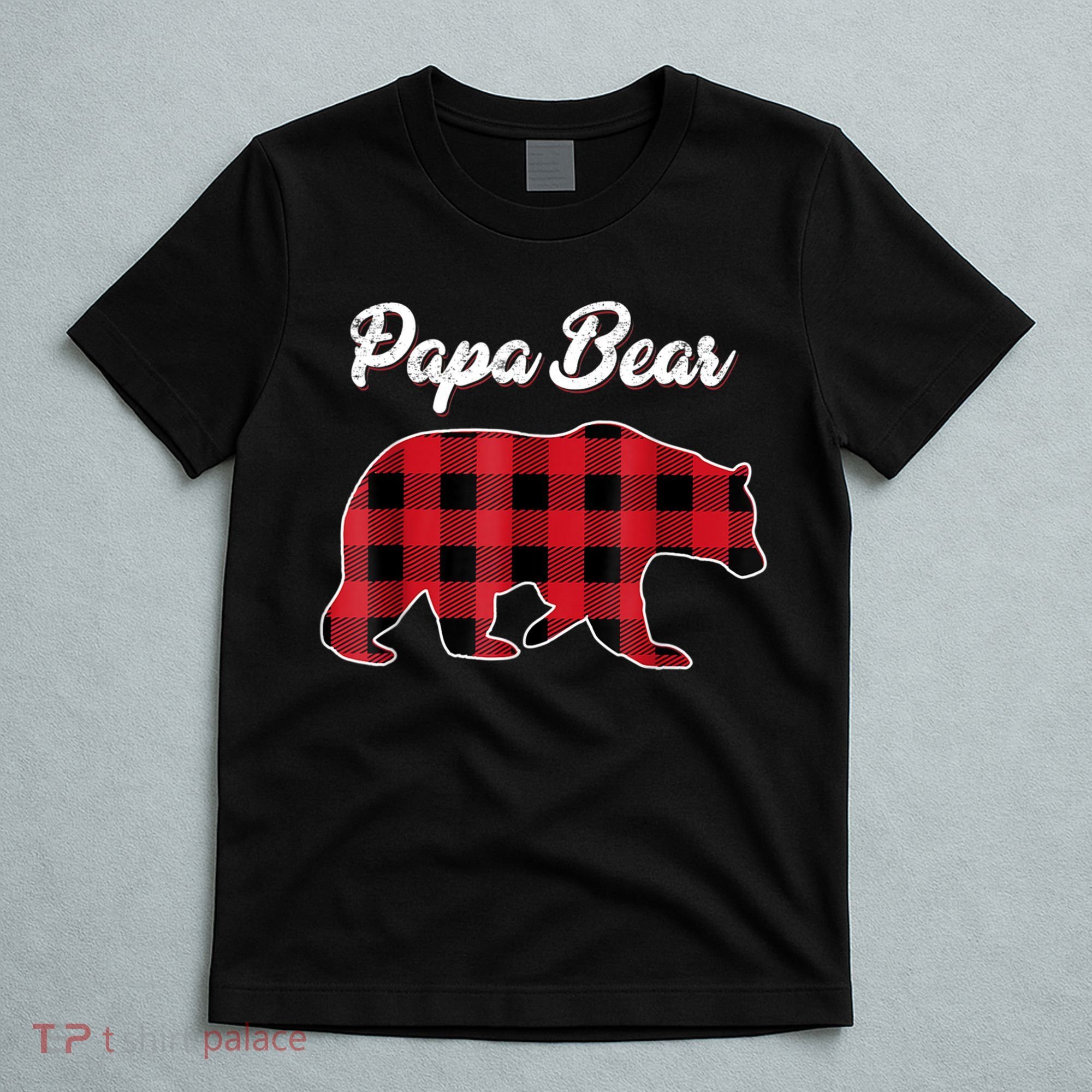 Papa Bear Christmas Pajama Red Plaid Buffalo Family TShirt T-Shirt