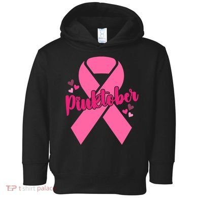 Pinktober Breast Cancer Awareness October Toddler Hoodie