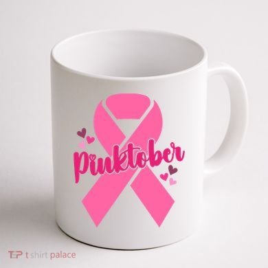 Pinktober Breast Cancer Awareness October Coffee Mug back