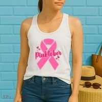 Pinktober Breast Cancer Awareness October Women's Tank Top thumb 2